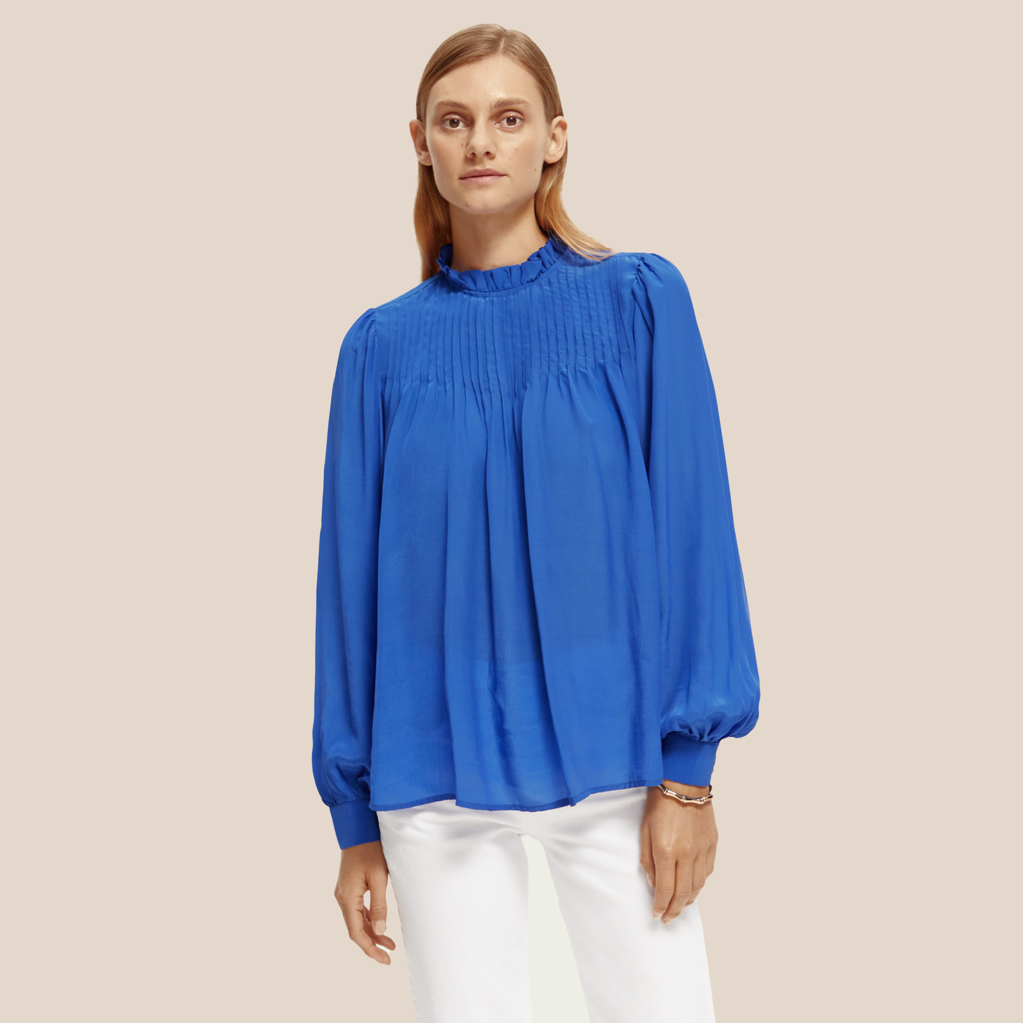 Pintuck Blouse With Ruffle Collar | Blouses & Shirts | Le Trunkshop