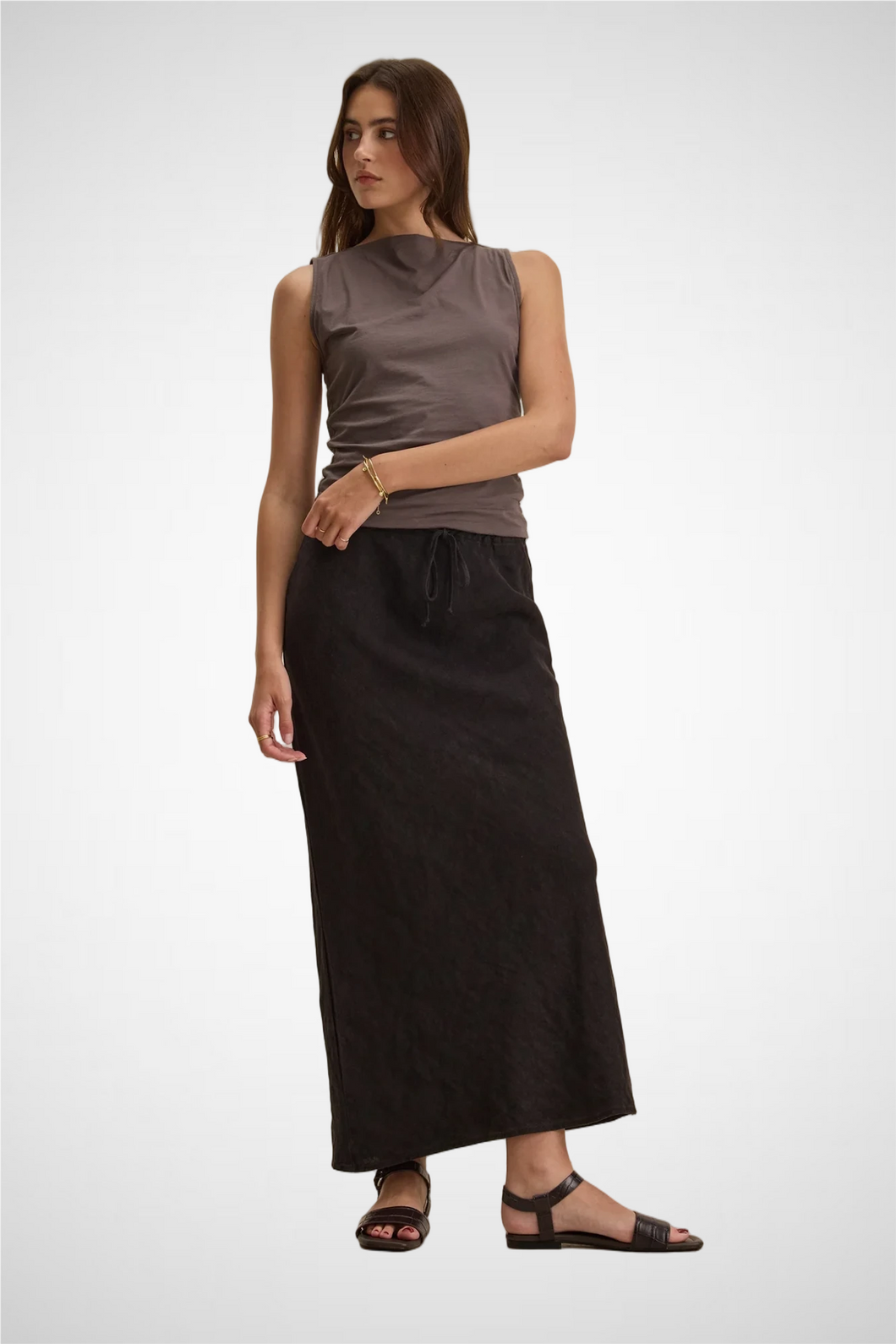 Beka Heavy Linen Skirt (8247706812624)