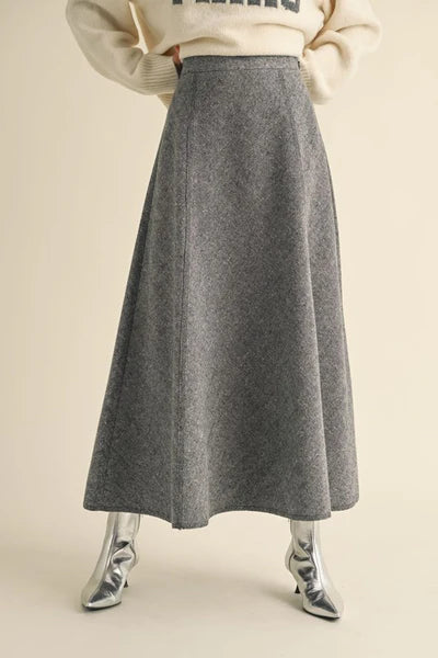 Two Tone A Line Flare Skirt (8229698470096)