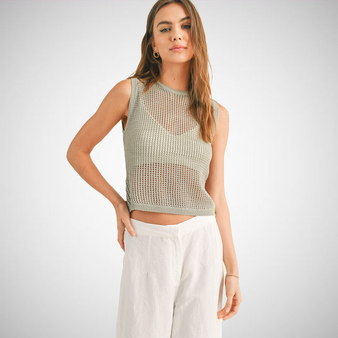 Crochet Knitted Sleeveless Top (8122691584208)