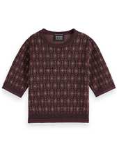 Load image into Gallery viewer, Short Sleeve Jacquard Pullover (8225139523792)
