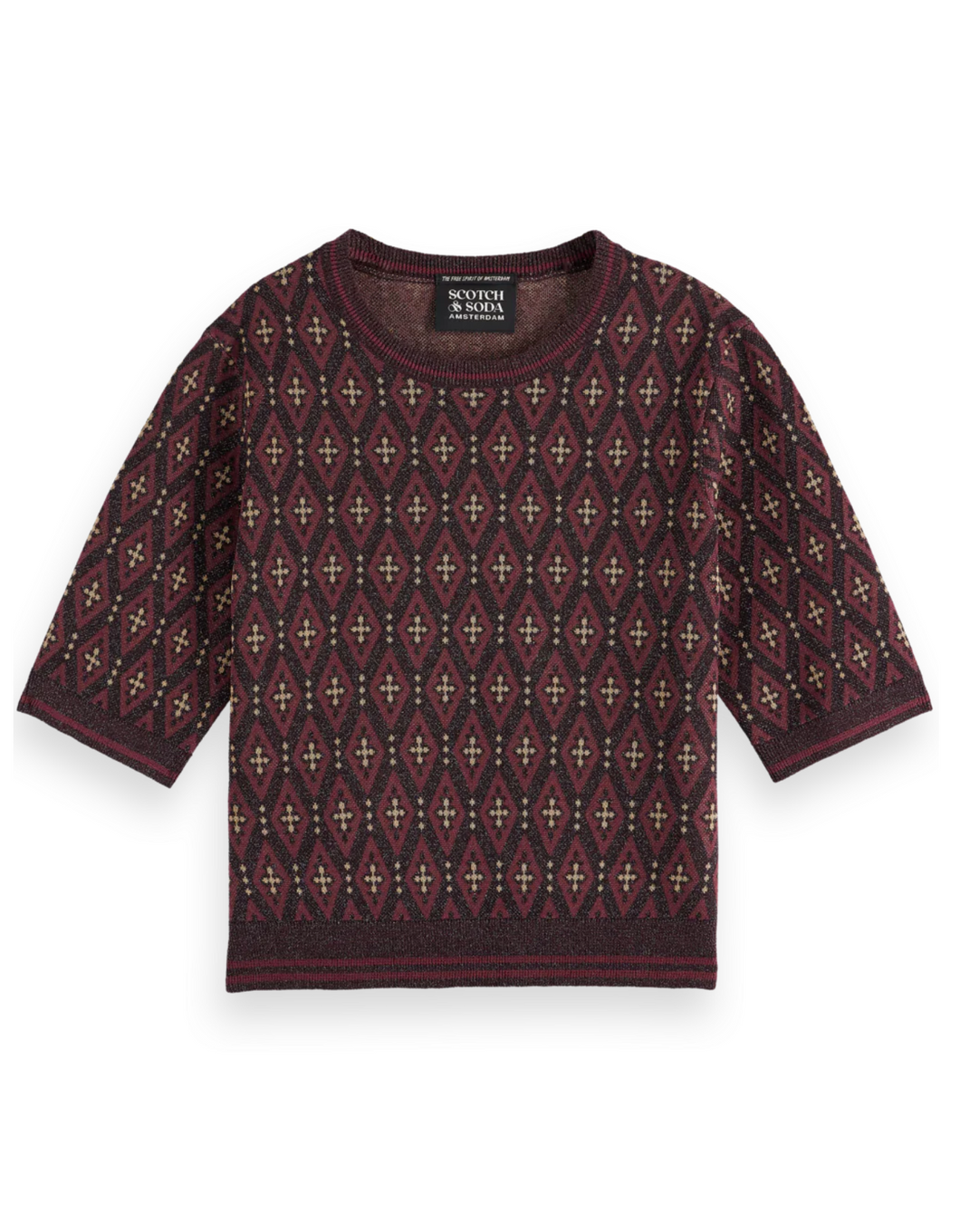 Short Sleeve Jacquard Pullover (8225139523792)