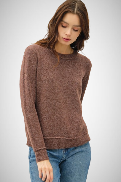 Classic Cut Sweater With Rib Detail (8162070626512)