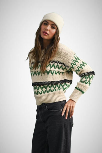 Multi Color Aztec Pattern Sweater Top (8160631783632)