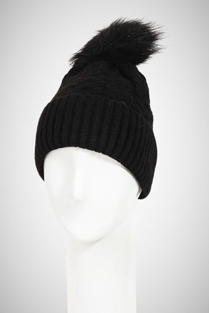 Crochet Knit Pompom Beanie (8163187130576)