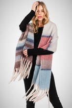 Charger l&#39;image dans la galerie, Cozy Striped Fringe Oblong Scarf (8163187523792)
