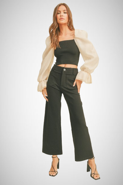 Ponte Fabric Crop Pants (8160631718096)