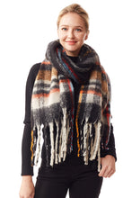 Load image into Gallery viewer, Joia - Plaid Tassel Blanket Scarf (7846415990992)
